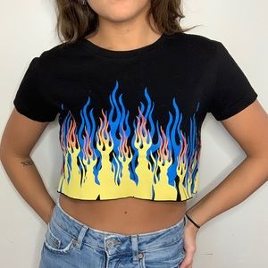 SHEIN flame crop top